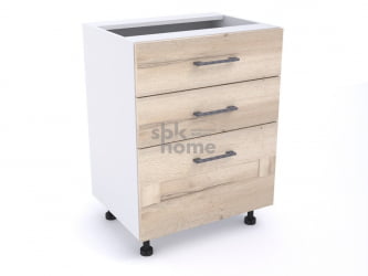 Стол с ящиками СЯ-60 (520), Дублин (600*520*820) Дуб галифакс белый, 21681 