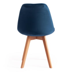 Стул TULIP SOFT (mod. 74) / 1 шт. в упаковке вельвет/дерево , 54 х 47 х 83 см , синий (HLR 63)/натуральный