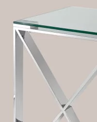Журнальный стол КРОСС 40x40 Серебро
