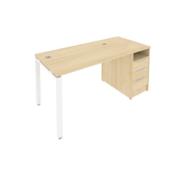 Рабочая станция с опорной тумбой Metal System Б.РС-СТП -1.2 Акация/Белый