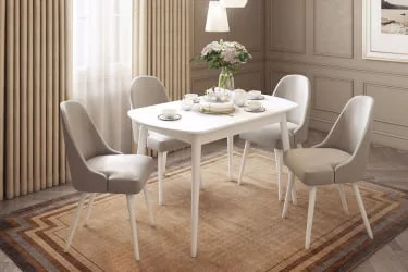 Раздвижной овальный стол Сальса Белый