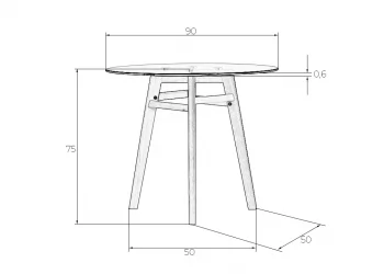 Маленький обеденный стол DOBRIN ALBERT 90 GLASS