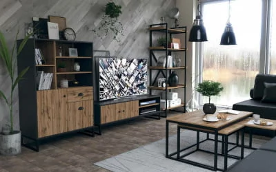 Гостиная Лофт №2 Дуб Вотан/Оникс Серый