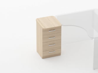 Тумба приставная на 4 ящика Glassy 3.10.11 Бук светлый