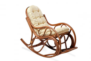 Кресло - качалка с толстой или тонкой подушкой, разборное 05/05 орех матовый