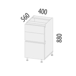 Напольный шкаф (3 ящика с метабоксами) Бостон 104.59