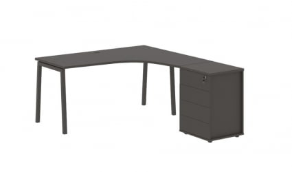 Стол эргономичный с тумбой (правый) EDIS ELCET 1518 R Мокко