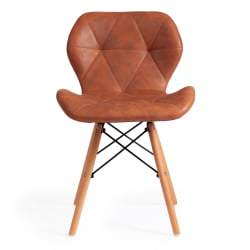 Стул STUTTGART (mod. 74) / 1 шт. в упаковке экокожа/дерево береза/металл, 50 х 47 х 73 см, античный коричневый RH02-13/натуральный