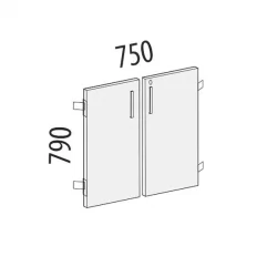 Двери ЛДСП на 2 секции с замком Альфа 64.59 Дуб Кронберг