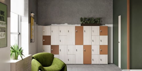 Комплект офисной мебели LEMO №7 Сосна Скандинавия Карамель нюд