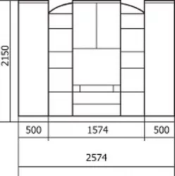 Стенка Александра 6 МДФ Венге/Млечный дуб
