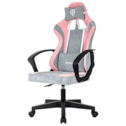 Кресло компьютерное BRABIX Forcer GM-127, 2 подушки, ткань, розовое/серое