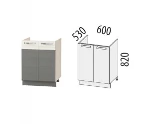 Напольный шкаф под мойку Графит 74.50 Сосна Астрид/Ваниль/Графит