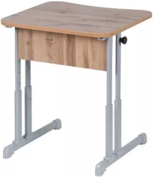 Парта одноместная эргономичная (рост 6) Ясень Шимо светлый/Металл Серый