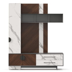 Тумба ТВ комбинированная Вилена ЛД 138.130.000 Оникс Серый/Орех/Монте белый