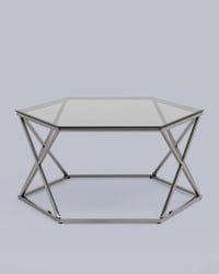Журнальный столик Круз 93*80 стекло smoke сталь Темный хром