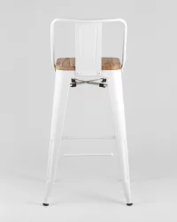 Полубарный стул Tolix Wood со спинкой Белый