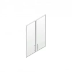 Шкаф для сувениров (глухие+прозрачные двери в алюминиевой рамке) Пр.Ш-2+Пр.ДШ-2СБА венге