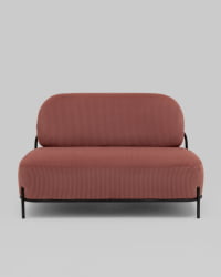 Диван Стоун велюр рельефный коралловый