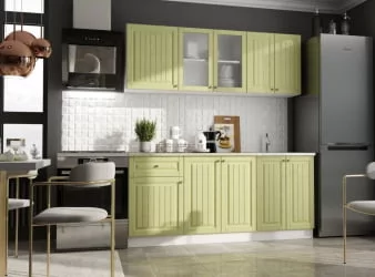 Кухонный гарнитур Хозяюшка 1,8 м Белый/Фисташка