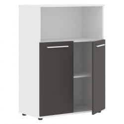 Шкаф с глухими малыми дверьми ЕДИС ЕМCС 85.3 Мокко Белый Белый / EDIS EMCS