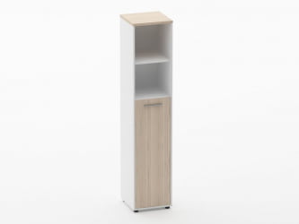 Шкаф 4 узкий  2 полки открытые, 3 полки закрытые Deka 10.19.13Л Туя/Белый