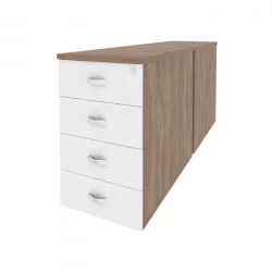 Тумба двойная приставная / опорная ONIX O.TPO-2.8 Дуб Аризона/Белый