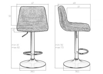 Стул барный ДОБРИН ТРАВИС, какао (ВИВАЛДИ43) / DOBRIN TRAVIS, (VIVALDI43)
