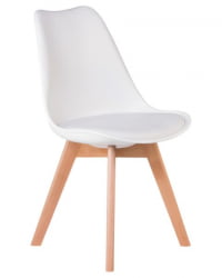 Стул обеденный DOBRIN JERRY SOFT (ножки светлый бук, цвет сиденья белый (W-02)) 4 шт