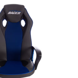 Кресло RACER кож/зам/ткань, металлик/синий, 36/10