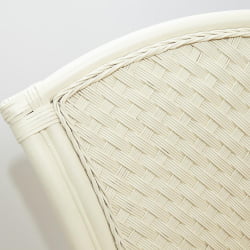 Комплект обеденный ANDREA GRAND (стол со стеклом+6 кресел+ подушки) TCH White (белый), Ткань рубчик, цвет кремовый