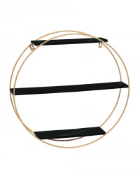 Полка Luna золотая Черный мрамор