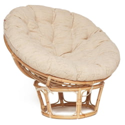 Кресло PAPASAN ECO/ПАПАСАН ЭКО P115-1/SP STD /c подушкой, ремешками/ диаметр подушки 129 см, 115x101x92 см, Natural (натуральный), ткань Старт
