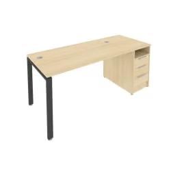 Рабочая станция с опорной тумбой Metal System Б.РС-СТП -1.3 Акация/Антрацит