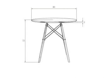 Маленький обеденный стол DOBRIN CHELSEA 80 BLACK (столешница черная, основание черное)