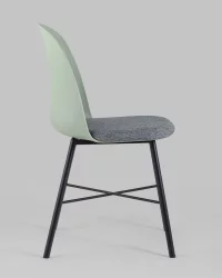 Стул пластиковый Shell с мягким сиденьем Серо-зеленый