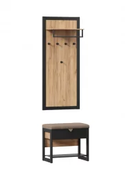 Вешалка с банкеткой Техно ЛД 02 Дуб Золотой Черный