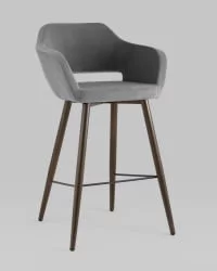 Стул барный Саймон Б велюр Темно-серый