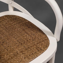 Стул с подлокотниками CROSS (mod.CB2008) дерево береза, 91х55х52см, butter white