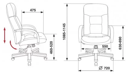 Кресло руководителя Бюрократ T-9908/WALNUT Черный