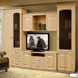 Тумба под ТВА угловая Гармония-4 Дуб беленый Туя светлая