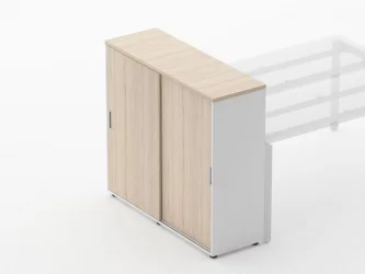 Тумба-купе высокая для рабочего модуля Дека 9.03.125 Туя/Белый / Deka