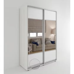 Шкаф-купе с зеркалом Акцент-Дуэт КВ 1600х600 Выбеленное дерево