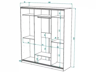 Белый шкаф-купе с зеркалом Виктория 2000х584х2300, Белый 20ДЗЗЗДЗЗЗ-ПШШШ-Б 310-1494