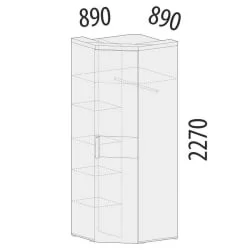 Шкаф угловой лев/прав Кашемир 900.08 Дуб Кронберг/Кашемир