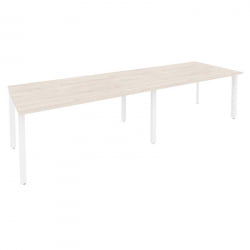 Стол переговорный (2 столешницы) ОНИКС О.МП-ПРГ-2.4 Денвер Светлый/Белый / ONIX O.MP-PRG-2.4