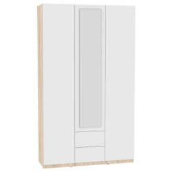 Шкаф распашный R-230х135х60-2-PO-M(ДСС-Белый)