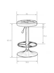 Табурет DOBRIN BRUNO BLACK (синий велюр (MJ9-117))
