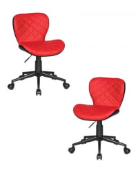 Офисное кресло для персонала DOBRIN RORY (красно-черный) 2 шт