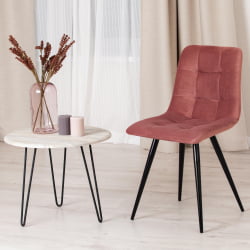 Стул CHILLY (mod. 7095-1) ткань/металл, 45x53х88 см, высота до сиденья 50 см, коралловый barkhat 15 /черный
